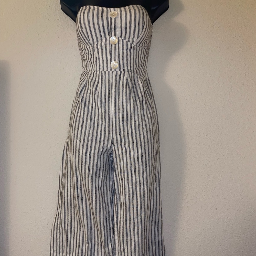 Red and white striped jumpsuit Size S